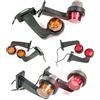 Web Truck 2 luci di posizione a LED in gomma, 12 V, 24 V, con Old School DARK, grafite, per auto, camion, roulotte, auto, luce rossa, arancione