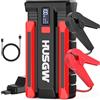 Husgw Booster Avviamento Auto, Avviatore di Emergenza Portatile per Batteria da 2000A 13800mAh, Starter Batteria Auto Per Motori a Benzina Fino a 7L o Diesel Fino a 5,5L,Orcia a LED