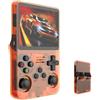 YXSPHM R36S Console per videogiochi portatile retrò, schermo IPS da 3,5 pollici, scheda TF da 64 g, oltre 10.000 giochi, console di gioco portatile, con sistema Linux open source (arancione)