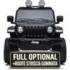 TOYSCAR Macchina Elettrica Per Bambini Jeep Wrangler Rubicon Full Optional Auto Elettrica Per Bambini Telecomandata 2 posti Sedile In Pelle Porte Apribili Doppio Motore Elettrico 12V TOYSCAR nera