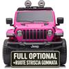TOYSCAR Macchina Elettrica Per Bambini Jeep Wrangler Rubicon Full Optional Auto Elettrica Per Bambini Telecomandata 2 posti Sedile In Pelle Porte Apribili Doppio Motore Elettrico 12V TOYSCAR rosa