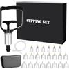 Junrvivy Set di 22 coppette in plastica, set di coppette con pompa a vuoto, coppettatrice per massaggio, coppettazione, schiena, collo, anticellulite, accessori per terapia