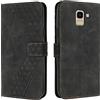 OKZone Cover per Samsung Galaxy J6 2018, Custodia in Pelle Samsung J6 2018, Antiurto Cover a Libro Galaxy J6 2018 Magnetica Portafoglio Folio PU Pelle Flip Caso con Wallet Case Cover (Nero)