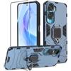 Btstring Cover per HONOR 90 Lite con Pellicola Protettiva, Grado Militare Custodia con Cavalletto in Metallo Rotante a 360°, Hard PC Back Cover e TPU Bumper Antiurto Case- blu