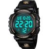CIVO Orologio Digitale Sportivo Militare Uomo - 50M Impermeabile, Quadrante Grande LED Analogico, Allarme, Calendario