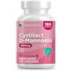 WESALYS D Mannosio Puro 2000mg | Cistite, CYSTILACT® - 180 CAPSULE con Mirtillo Rosso, Probiotici ed Acido ialuronico | per Candida e Infezioni delle Vie Urinarie | 100% Vegan