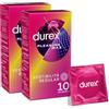 Durex Pleasuremax, Preservativi con Rilievi e Nervature, 20 Profilattici (2 Confezioni da 10 Preservativi)