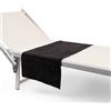 Morbidissimi Telo Multiuso in Spugna 100% Cotone, 40x100 cm con Tasche Portaoggetti, Telo per Sdraio, Asciugamano per Palestra, Mare, Piscina, Viaggi, Campeggio, Asciugatura Rapida, Leggero e Compatto, Nero