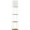 HOMCOM Lampada da terra in legno dal design moderno, lampada da terra per soggiorno con 3 ripiani, lampada da terra con attacco E27 (lampadina non inclusa), luce decorativa per camera da letto