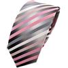 TigerTie - cravatta stretta di seta - rosa antracite argento striato - Cravatta in seta