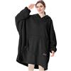 Catalonia Classy Coperta con cappuccio oversize indossabile, felpa con cappuccio Snuggle Sherpa, calda coperta con maniche per l'inverno, regali per mamma, donne, uomini, adulti, adolescenti, grigio
