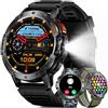 MEGALITH Smartwatch Uomo Chiamate con Torcia: Bluetooth Impermeabile IP68 - Fitness Tracker Sport Contapassi Orologio Nessun GPS