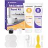Beanewone Kit Riparazione Piastrelle, Kit Riparazione Vasca da Bagno per la Riparazione di Scheggiature, Ammaccature, Scalfitture e Crepe Negli Infissi in Gres Porcellanato e Ceramica (Bianco e Nero)
