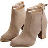 Generic con Spessa Caviglia e Flock Heels Materiale Boots Scarpe Heels High Women's Women's Boots Stivali Cowboy Cammello