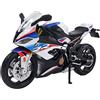 TURBO CHALLENGE - Moto BMW S1000RR - Die Cast - 029921-1/12 - Veicolo a Ruote Libere - Bianco - Metallo - Giocattolo per Bambini - Regalo - Miniatura - A partire dai 3 anni