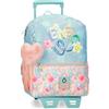 Enso Bubbles Zaino per bambini, zaino per la scuola, realizzato in poliestere, ruote doppie a rotazione multidirezionale, molteplici modi di usarlo, blu, multicolore, Zaino 32 + carrello