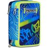 Seven Astuccio Scuola 3 Zip, Blu, Portapenne Triplo Scomparto Completo Di Penne, Matite, Colori, Accessori Zaino, Scuole Elementari, Bambino