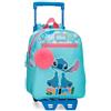 Disney Joumma Aloha Stitch Zaino Scuola con Carrello Blu 23x28x10 cm Poliestere
