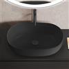 evineo ineo3 lavabo da appoggio La: 60 A: 13,5 P: 41,5 cm, con superficie facile da pulire, BE0929BM, ineo3 nero opaco [Lavabi > Lavabi da Appoggio]