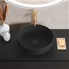 evineo ineo6 lavabo da appoggio Ø 39 A: 12 cm, con superficie facile da pulire, BE0935BM, ineo6 nero opaco [Lavabi > Lavabi da Appoggio]