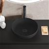 evineo ineo3 lavabo da appoggio Ø 38 A: 11 cm, con superficie facile da pulire, BE0931BM, ineo3 nero opaco [Lavabi > Lavabi da Appoggio]