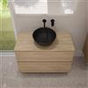 evineo ineo5 evo mobile La: 100 cm con 2 scomparti estraibili, ineo3 lavabo Ø 41,5 cm nero opaco,, BE0958OA+BE0964OA+BE0930BM, ineo3; ineo5 evo [Mobili da Bagno > Mobili con Lavabo Integrato]