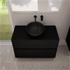 evineo ineo5 evo mobile La: 100 cm con 2 scomparti estraibili, ineo3 lavabo Ø 41,5 cm nero opaco,, BE0958BM+BE0964BM+BE0930BM, ineo3; ineo5 evo [Mobili da Bagno > Mobili con Lavabo Integrato]