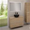 evineo ineo5 evo mobile La: 100 cm con 2 scomparti estraibili, lavabo ineo3 Ø 41,5 cm nero opaco, con specchio illuminato ineo,, BE0930BM+BE0958OA+BE0964OA+BEA011MI, ineo3; ineo5 evo [Mobili da Bagno > Set Mobili da Bagno]