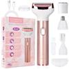 ACWOO Rasoio Elettrico Donna, 4 in 1 Epilatore Senza Fili, Ricaricabile Epilatore viso, Depilatore Donna Multifunzione a Secco e Bagnato per Una Rasatura Delicata e Accurata, Impermeabile