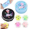 WELLXUNK 2 Pezzi Biscotto per Alleviare lo Stress e 4 Mini Squishy Zampa Trasparente, Giocattoli da Spremere Zampe di Gatto, Squeeze Giocattoli in Silicone, Antistress Giocattolo per Bambini e Adulti