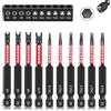 DAKCOS 1/4 Set di punte per cacciavite triangolari e cacciaviti a U | 70 mm, set di punte triangolari per avvitatore a percussione in S2