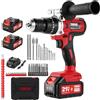 TEENO Trapano a Percussione a Batteria 21V, 90 Nm Avvitatore a batteria con spazzole,Compatibile con le Makita 2 batterie 4,0 Ah, 20+3 Impostazioni di Coppia,2 Velocità, LED,31 Accessori e Valigetta