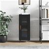 HETFTJN Credenza, Armadietto Bagno Vetrinetta Espositiva Mobiletto Bagno Basso Comò Camera Da Letto Adatto per Ufficio Bagno Cucina Soggiorno Nero 34,5x34x90 cm in Legno Multistrato
