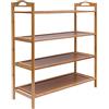 Tyvotrend Scarpiera in bambù, a 2 livelli, espandibile e impilabile, scarpiera in legno, per soggiorno, corridoio, camera da letto, 60 x 25 x 67 cm
