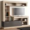 milani home - parete attrezzata porta tv soggiorno moderna di design 170x42x170 h