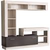milani home - parete attrezzata porta tv soggiorno moderna di design 170x42x170 h