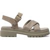 Timberland Cross Strap Sandal, Donna, Grigio Marrone Chiaro a Grana Completa, 37.5 EU