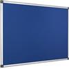 Bi-Office Pannello In Feltro Maya Con Cornice In Alluminio, Bacheca Con Superficie Di Feltro Liscia Blu, 120 x 90 cm