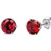 Orovi Orecchini Donna Oro Bianco 14KT Orecchini a Lobo con Rubini rosso rotondi, gioiello anallergico confezionato in un elegante astuccio portagioie