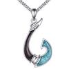 ONEFINITY Collana con gancio a forma di pesce, in argento Sterling 925, per uomo