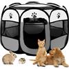 BRIMOREA Beccuccioli, 114 x 114 x 59 cm, box per cani da interno, per casa, recinto per gatti, gabbia per conigli per piccoli animali interni (grigio)