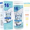 mellystore Kit di Test per Acqua Potabile 100 Pezzi 16 in 1 Strisce Test Acquario Test Durezza Acqua Strisce di Test Acqua Potabile per Test di qualità dell'Acqua Domestica Test Rapido Facile