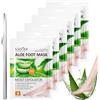 Henjunu 6 paia Maschera Esfoliante Piedi,Peeling Piedi,Idratante,Secchi e Screpolati,con Kit Pedicure per Uomo e Donna,Aloe Vera