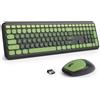 SOLIDEE Combo Tastiera e Mouse Wireless Colorato,Tastiera Retro per Macchina da Scrivere 2.4GHz,104 Tasti con Tastierino Numerico,Tastiera a Membrana Silenziosa(Americana QWERTY)(DarkGreen Gradient)