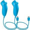 AFUNTA Nunchuck Controller per Nintendo Wii U, 2 Pacchetti di Ricambio per Wii U Video Game - Azzurro