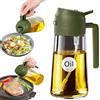 YARRAMATE Spruzzino Olio 2 in 1 per Friggitrice Aria 470 ml | Dosatore bottiglia e oliera spray da cucina, nebulizzatore per alimenti, accessori spruzzatore, verde oliva
