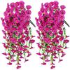 chenyu 4 Pezzi Fiori Finti Pendenti da Esterno Petunie Fiori Pianta Finta Cadente Fiori di Edera Appesa Artificiali per Decorazioni per Matrimonio Giardino Parete Balcone 75 cm