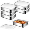 HOMURY Contenitore salvafreschezza Meal Prep Box: 6 contenitori per il pranzo in acciaio inox con coperchio da 500 ml, contenitore per congelatore, contenitore per alimenti, scatola impilabile in