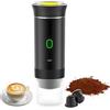 Spalivivre Macchina caffè Portatile 3 in 1, Macchina per Caffè Espresso Compatibile con Piccole Grandi Capsule, Caffe Macinato, Senza Fili & Auto-Riscaldante, per Viaggi, Auto, Ufficio (Nero)