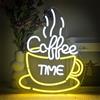 SIGNSHIP Coffee Time Neon Targa a Led per Decorazione da Parete, con Segno Neon, Negozio di Caffè, Decorazione da Parete per Caffetterie,Cubi,Ristoranti,Bar,regalo